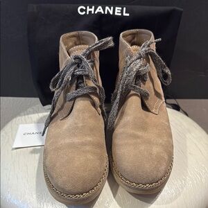 Chanel Women’s Tan Suede Boots